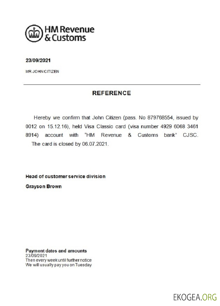 Royaume , Uni , HM Revenue & Customs , closure référence